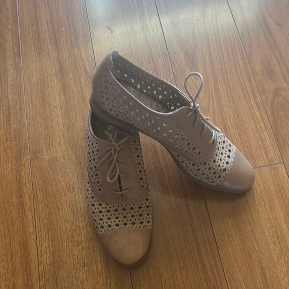 Michael Kors Tan Loafers with Perforated Design